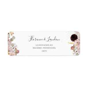Modern Blush Floral   Retouradreslabel Etiket