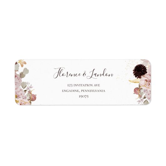 Modern Blush Floral | Retouradreslabel Etiket (Voorkant)