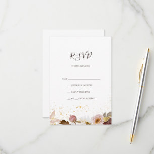 Modern Blush Floral RSVP-kaart RSVP Kaartje