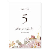 Modern Blush Floral | Tabelnummer Kaart (Voorkant)