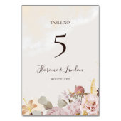 Modern Blush Floral | Tabelnummer Waterverf Kaart (Achterkant)