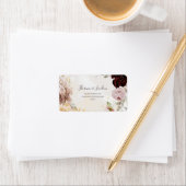 Modern Blush Floral | Terugkeeradres Marble RSVP Etiket (Insitu)