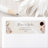 Modern Blush Floral | Terugkeeradres Waterverf Etiket (Insitu)