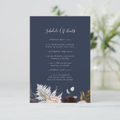 Modern Blush Floral | Tijdschema zeemacht Informatiekaartje (Staand voorkant)