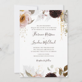Modern Blush Floral | Traditioneel huwelijk Kaart