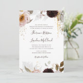 Modern Blush Floral | Traditioneel huwelijk Kaart (Staand voorkant)