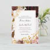 Modern Blush Floral | Traditioneel Lijst huwelijk Kaart (Staand voorkant)