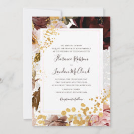 Modern Blush Floral | Traditioneel Lijst huwelijk Kaart