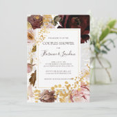 Modern Blush Floral | Uitnodiging voor stelletjes (Staand voorkant)