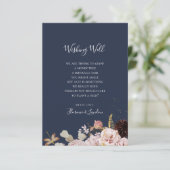 Modern Blush Floral | Vrouw weddenschap Informatiekaartje (Staand voorkant)