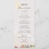 Modern Blush Floral | Waterverf bruiloft Menu (Voorkant)