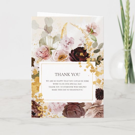 Modern Blush Floral | Waterverf gevouwen bruiloft Programma (Achterkant)