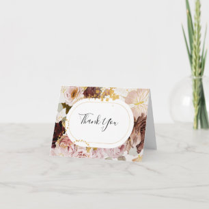 Modern Blush Floral   Waterverf Hartelijk dank Bedankkaart