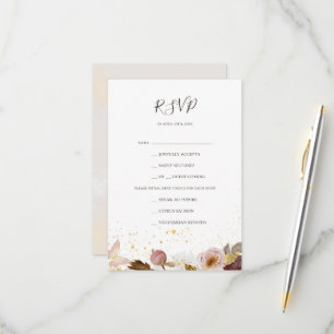 Modern Blush Floral   Waterverf menu Keuze RSVP