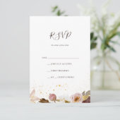Modern Blush Floral | Waterverf RSVP-kaart RSVP Kaartje (Staand voorkant)