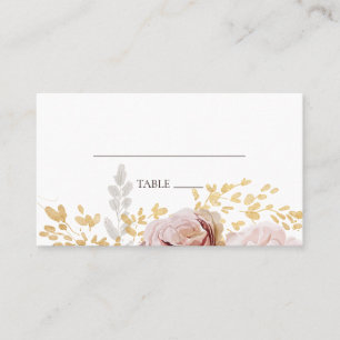 Modern Blush Floral   Waterverf vaste bruiloft Plaatskaartje