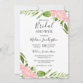 Modern Blush Floral Waterverf Vrijgezellenfeest Kaart (Voorkant)