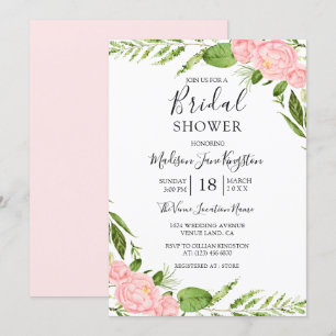 Modern Blush Floral Waterverf Vrijgezellenfeest Kaart