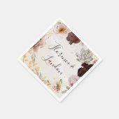 Modern Blush Floral | Waterverf Wedding Napkins Servet (Hoek)