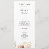 Modern Blush Floral | Weddenschap-programma Programmakaart (Voorkant)