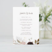 Modern Blush Floral | Weddenschap tussen evenement Informatiekaartje (Staand voorkant)