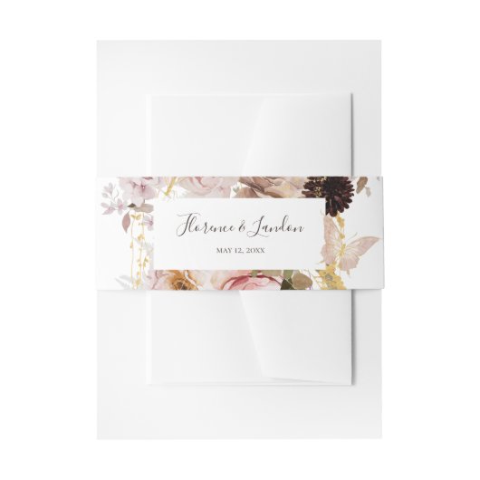 Modern Blush Floral | Weddenschap Uitnodigingen Wikkel (Voorkant Voorbeeld)