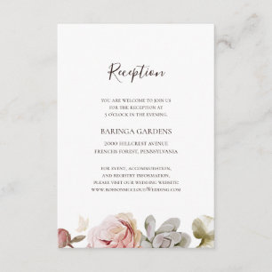 Modern Blush Floral   Weddenschapskaart Informatiekaartje