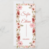 Modern Blush Floral Wedding Ceremony Program Kaart (Voorkant)