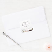 Modern Blush Floral | Welkom bruiloft Vierkante Sticker (Envelop)