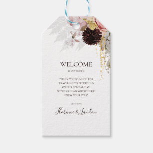 Modern Blush Floral WelkomstcadeLabels voor brui Cadeaulabel