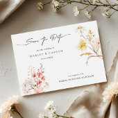 Modern Blush Floral Wildflower Spring Wedding Save The Date