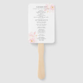 Modern Blush Flowers Wedding Program Hand Fan Handwaaier (Achterkant)