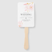 Modern Blush Flowers Wedding Program Hand Fan Handwaaier (Voorkant)