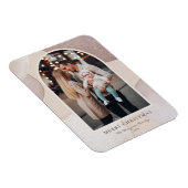 Modern Blush Glitter Shapes Merry Kerstfoto Magneet (Rechterzijde)