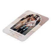 Modern Blush Glitter Shapes Merry Kerstfoto Magneet (Linkerzijde)