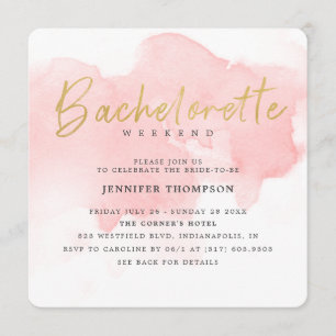 Modern Blush Gold Bachelorette Weekend Kaart