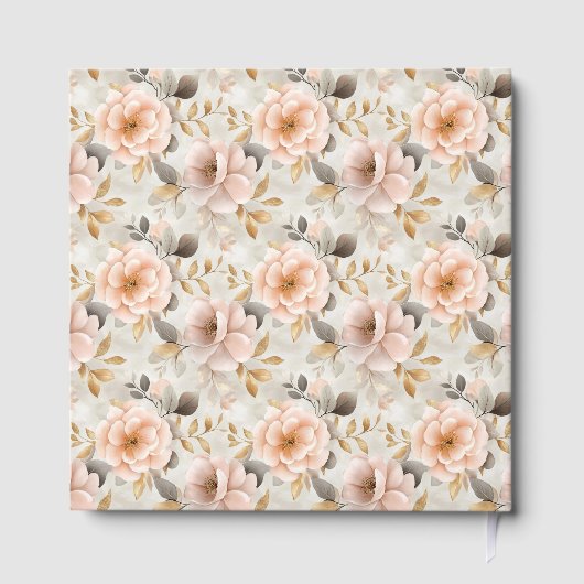 Modern Blush Gold bruiloft gastenboek voor onderte (Achterkant)