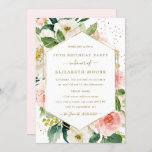 Modern Blush Gold Floral 18th Birthday Invitation Kaart<br><div class="desc">modernere bloemetjesdaguitvindingen in de Little Bayleigh Store!</div>