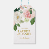 Modern Blush | Gold Love dank u bruiloft Cadeaulabel (Voorkant)