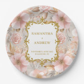 Modern Blush Gold Trouwpapier Borden Papieren Bordje (Voorkant)