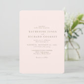 Modern Blush & Goud Afgeronde Glam Wedding Kaart (Staand voorkant)