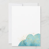 Modern Blush Gouden Bloemen Waterverf bruiloft Kaart (Achterkant)