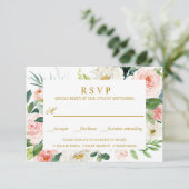 Modern Blush | GoudWEDING RSVP MEAL KEUZE (Staand voorkant)