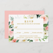 Modern Blush | GoudWEDING RSVP MEAL KEUZE (Voorkant / Achterkant)