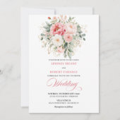Modern Blush Greenery Gold Wedding Invite Kaart (Voorkant)