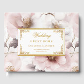 Modern Blush Ivory Gold Elegant Wedding Guest Book Gastenboek (Voorkant)