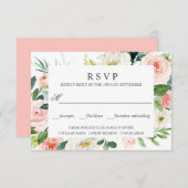 Modern Blush | LIJST BRUILOFT RSVP MAALTIJD KEUZE (Voorkant / Achterkant)