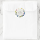 Modern Blush Lila Waterverf Roos Bloemen Bedrijf Ronde Sticker (Tas)