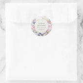Modern Blush Lila Waterverf Roos Bloemen Bedrijf Ronde Sticker (Tas)