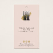 Modern Blush Logo Kleding Prijs label w / Maat Gra Visitekaartje (Voorkant)